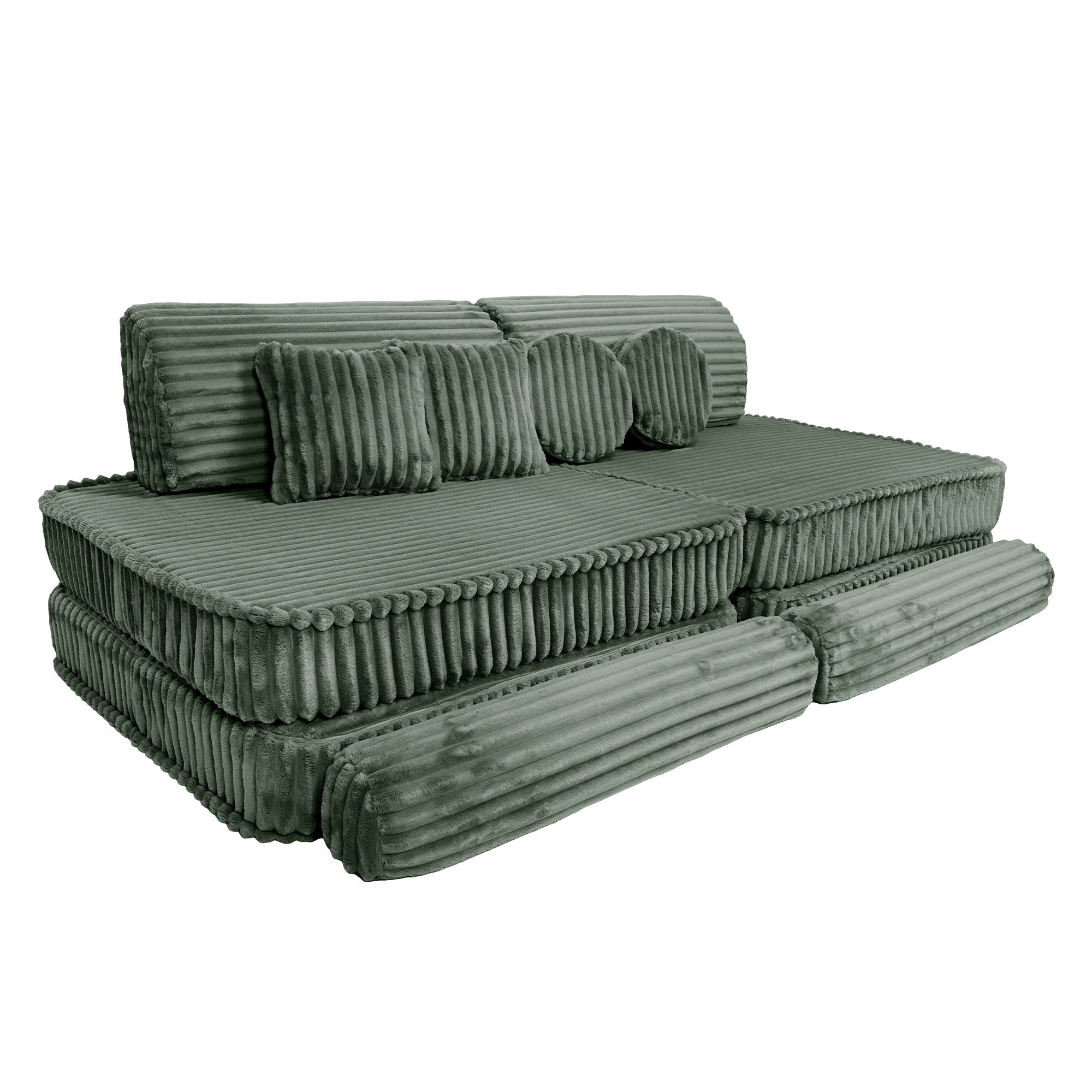 Design4Kids Spielsofa Jewel Plüsch-Cord Plus - classic olive