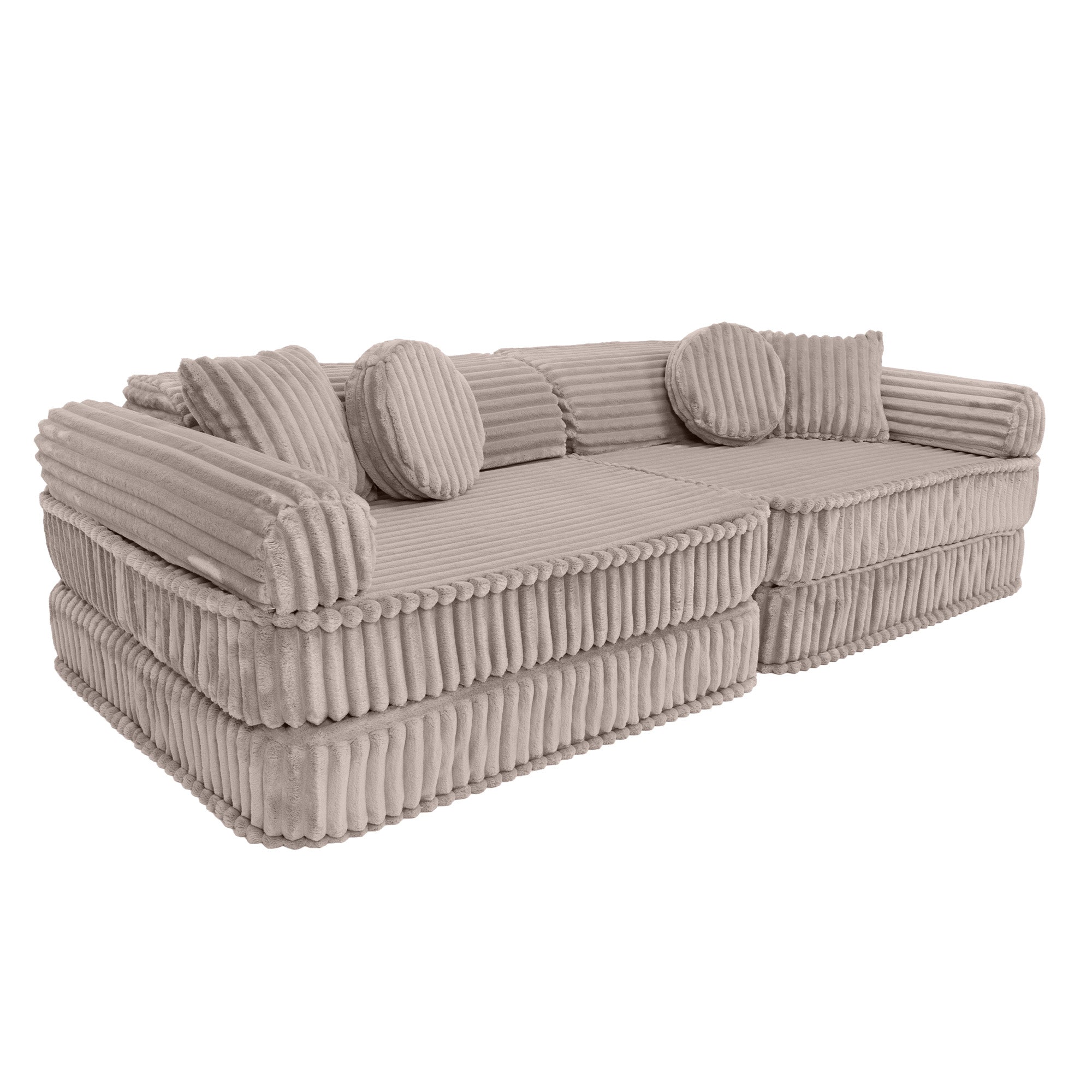 Design4Kids Spielsofa Jewel Plüsch-Cord Plus - hazelnut taupe
