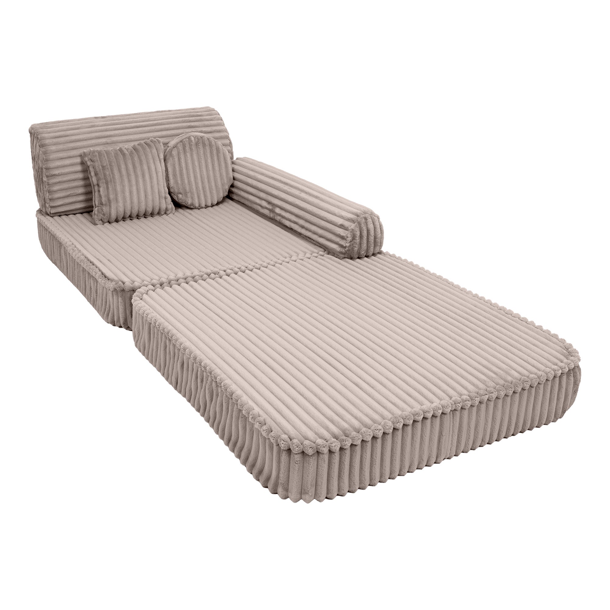 Design4Kids Spielsofa Jewel Plüsch-Cord Plus - hazelnut taupe
