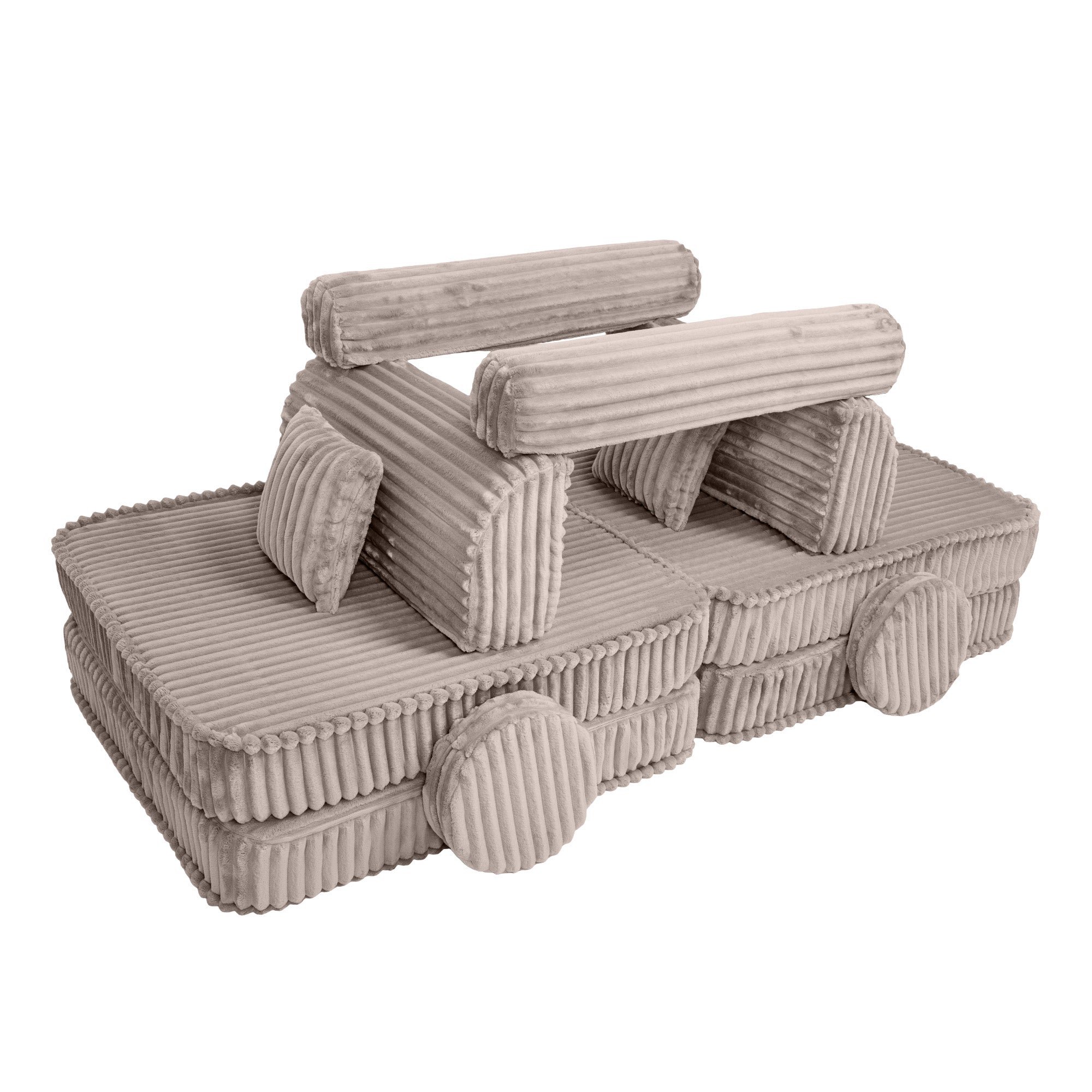 Design4Kids Spielsofa Jewel Plüsch-Cord Plus - hazelnut taupe