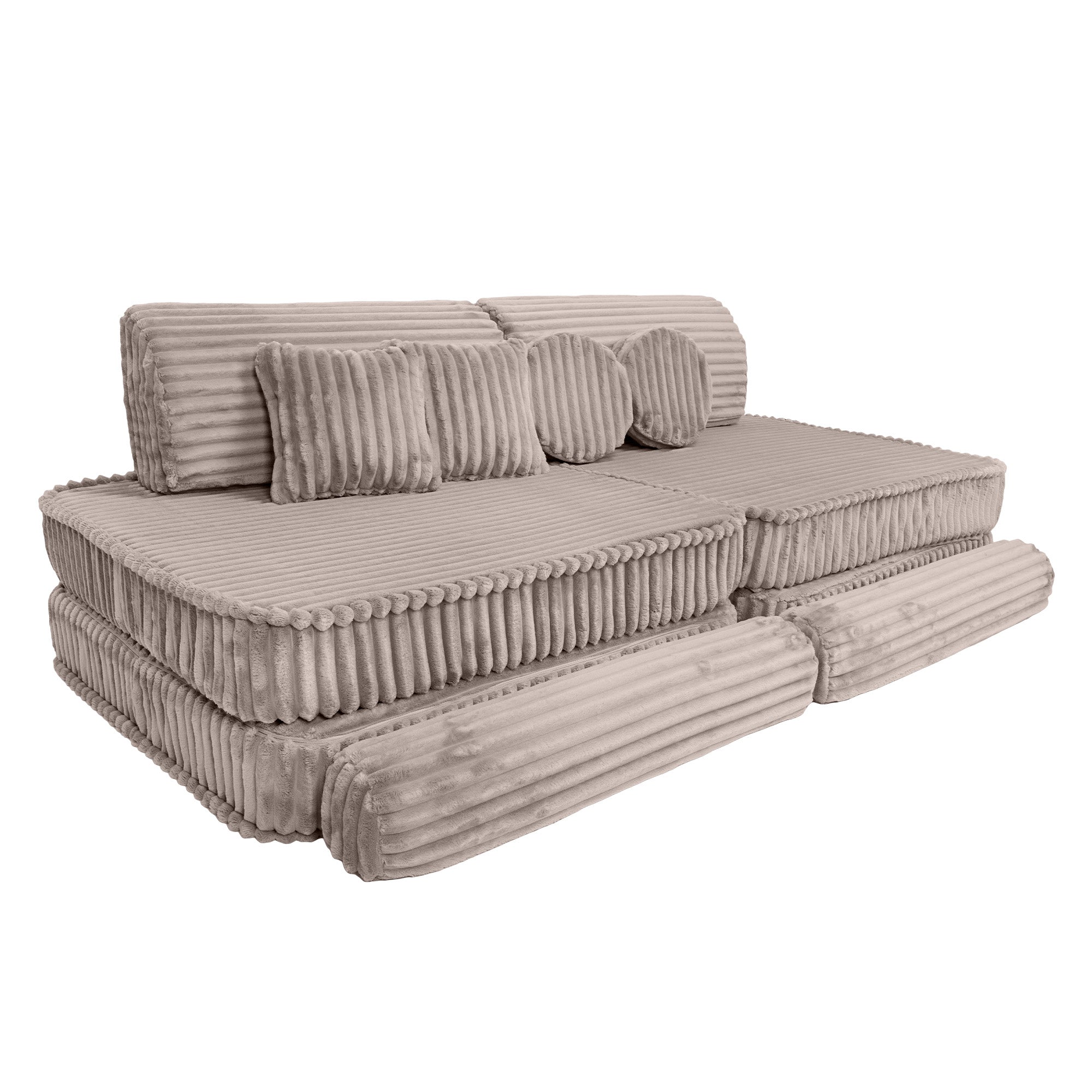 Design4Kids Spielsofa Jewel Plüsch-Cord Plus - hazelnut taupe