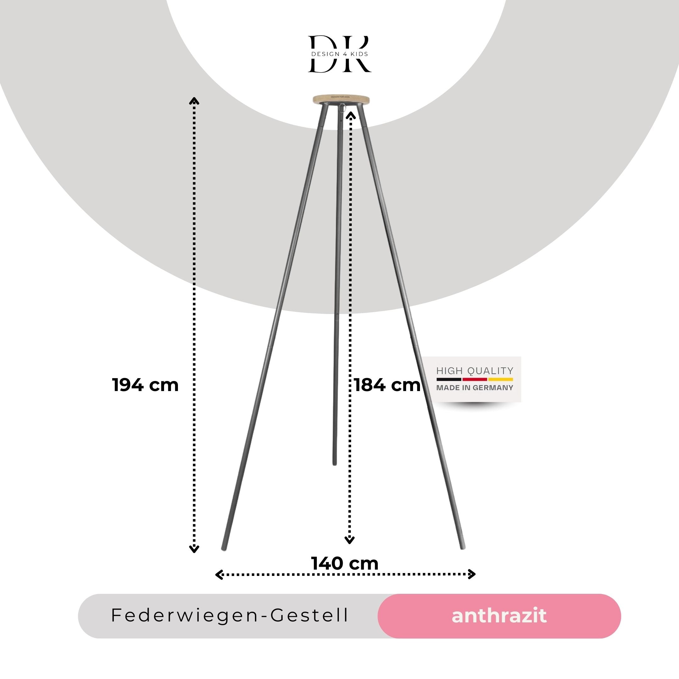Design4Kids Federwiege Baby Classic mit Motor & TIPI-Gestell