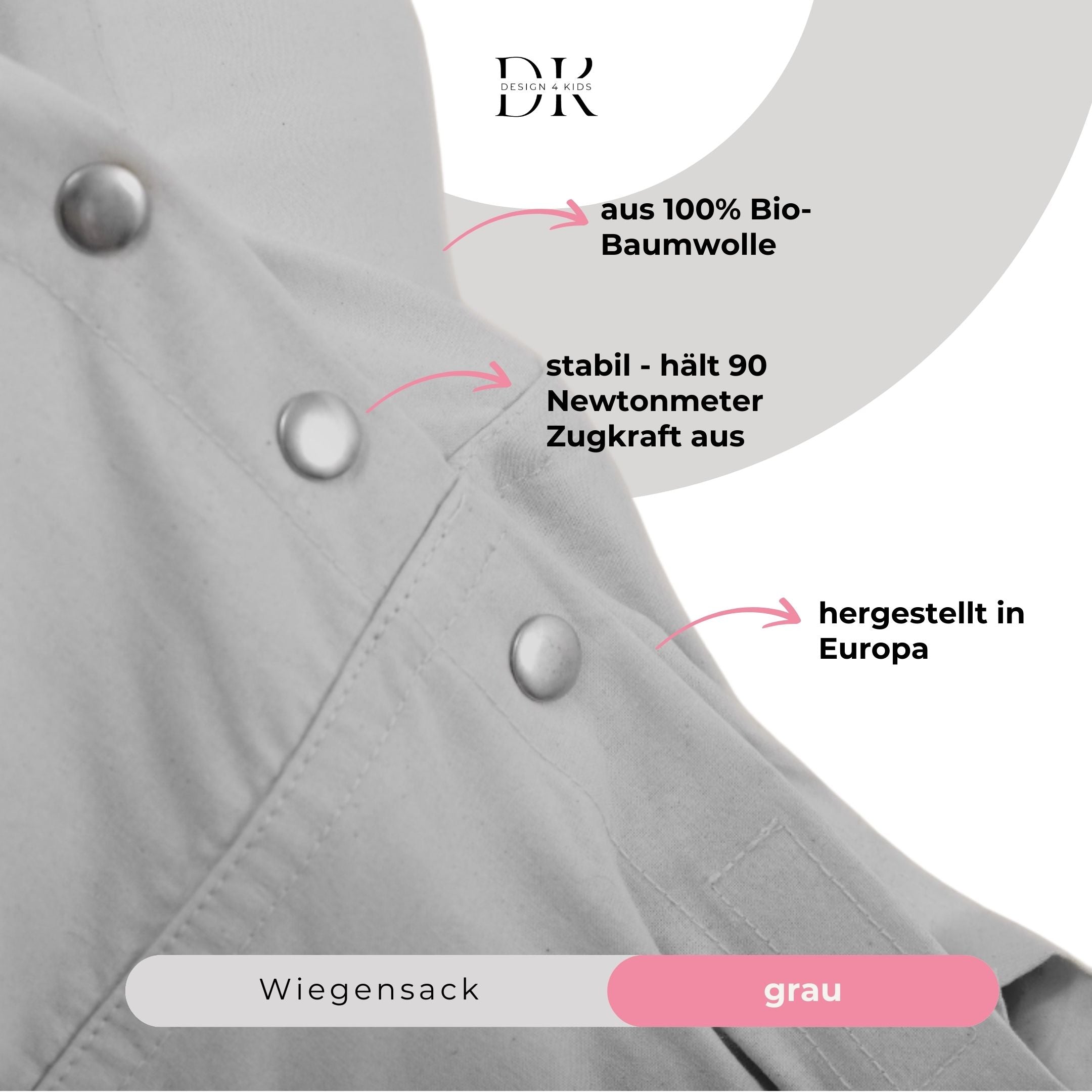 Design4Kids Federwiege Baby Classic, Bio-Baumwolle mit Motor & TIPI-Gestell