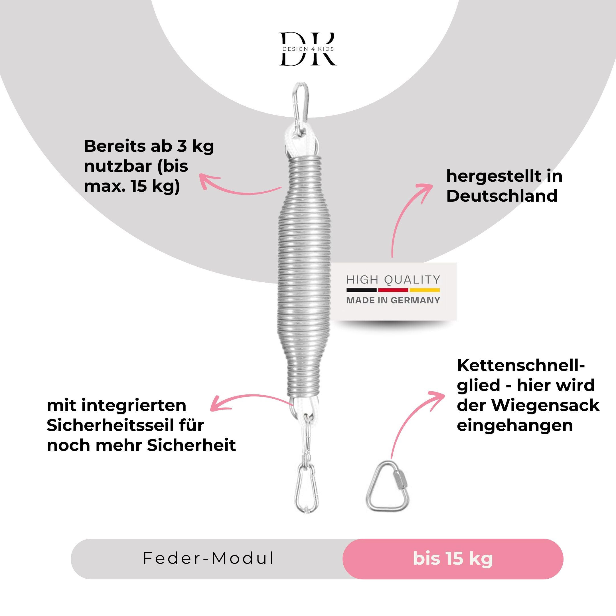 Design4Kids Federwiege Baby Classic mit Deckenbefestigung