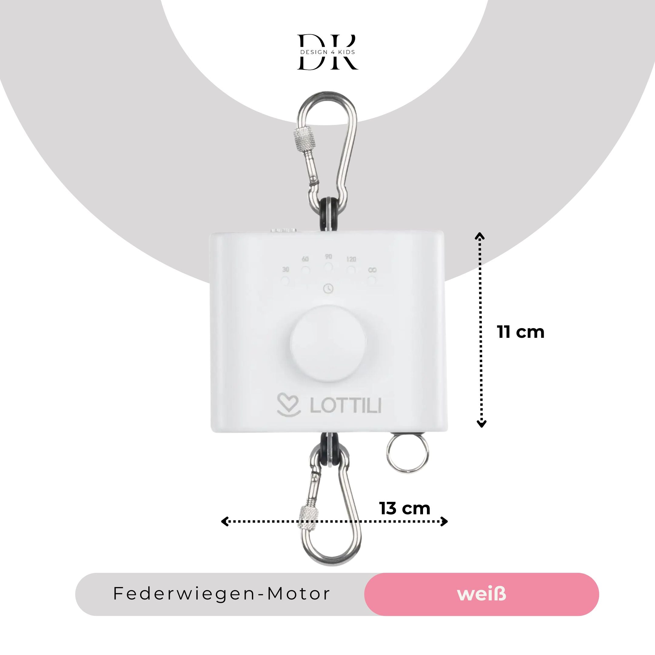 Design4Kids Federwiege Baby Classic, Bio-Baumwolle mit Motor & TIPI-Gestell