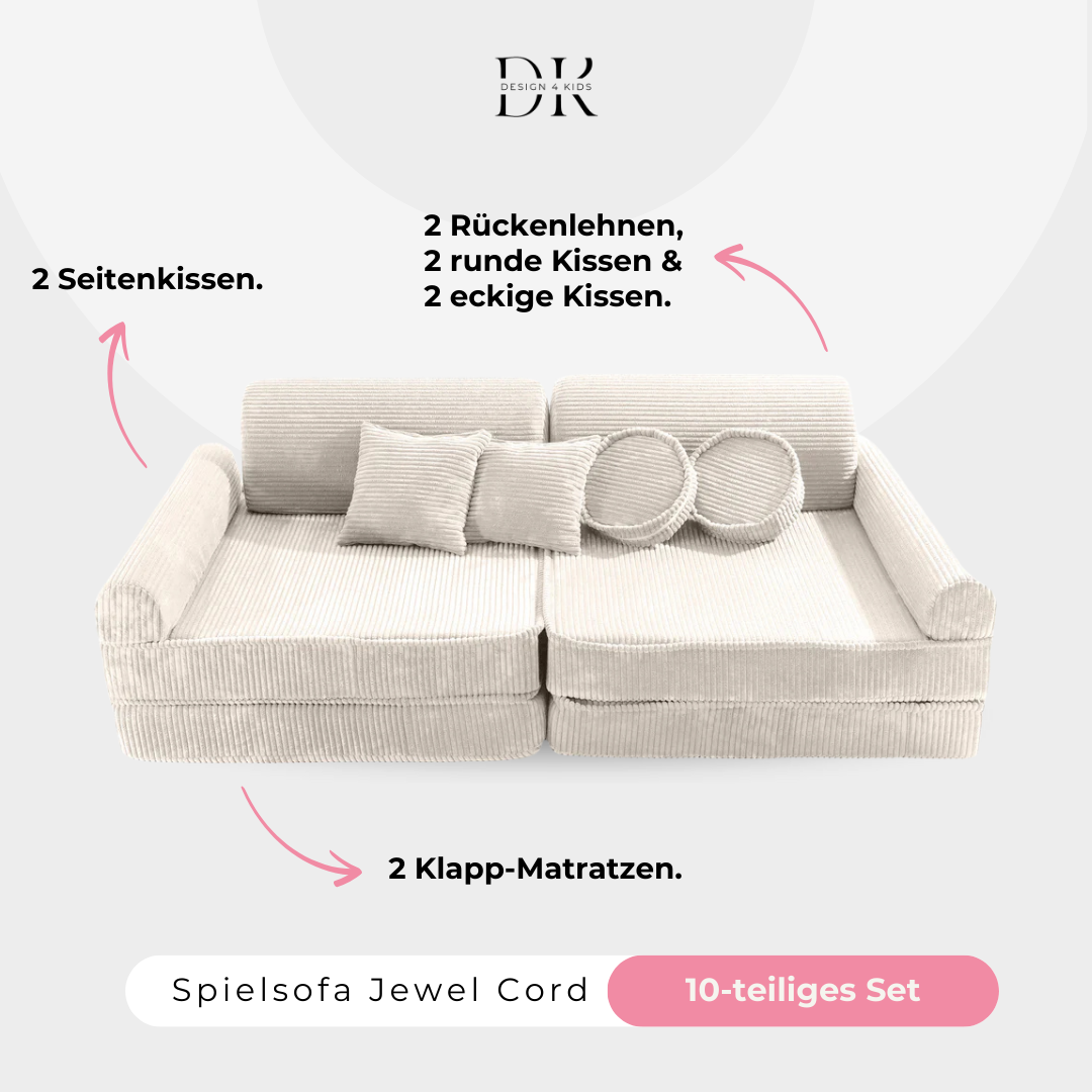 Design4Kids Spielsofa Jewel Cord