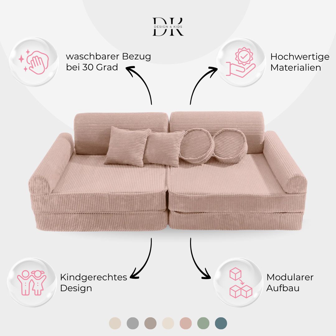 Design4Kids Spielsofa Jewel Cord