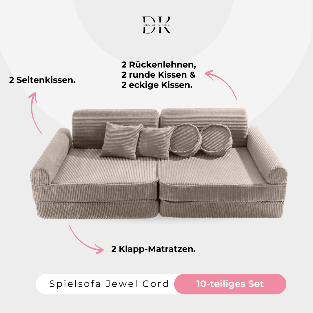 Design4Kids Spielsofa Jewel Cord