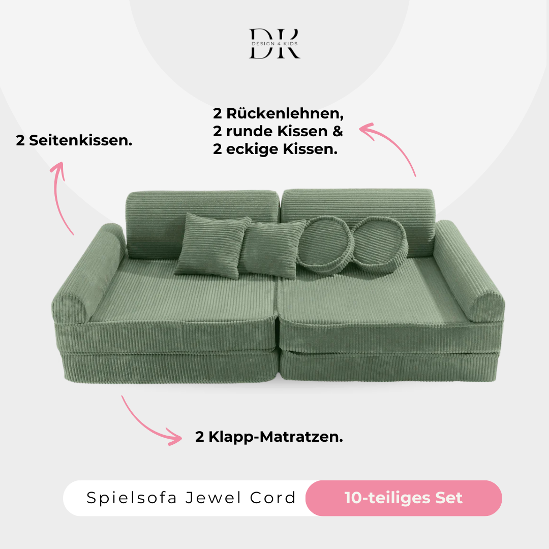 Design4Kids Spielsofa Jewel Cord