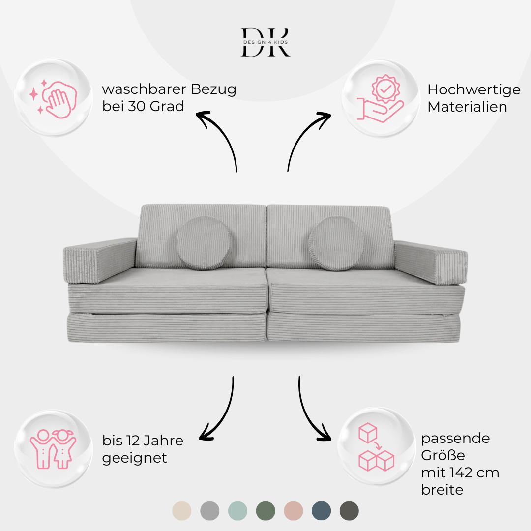 Design4Kids Spielsofa Cord Mini Grande