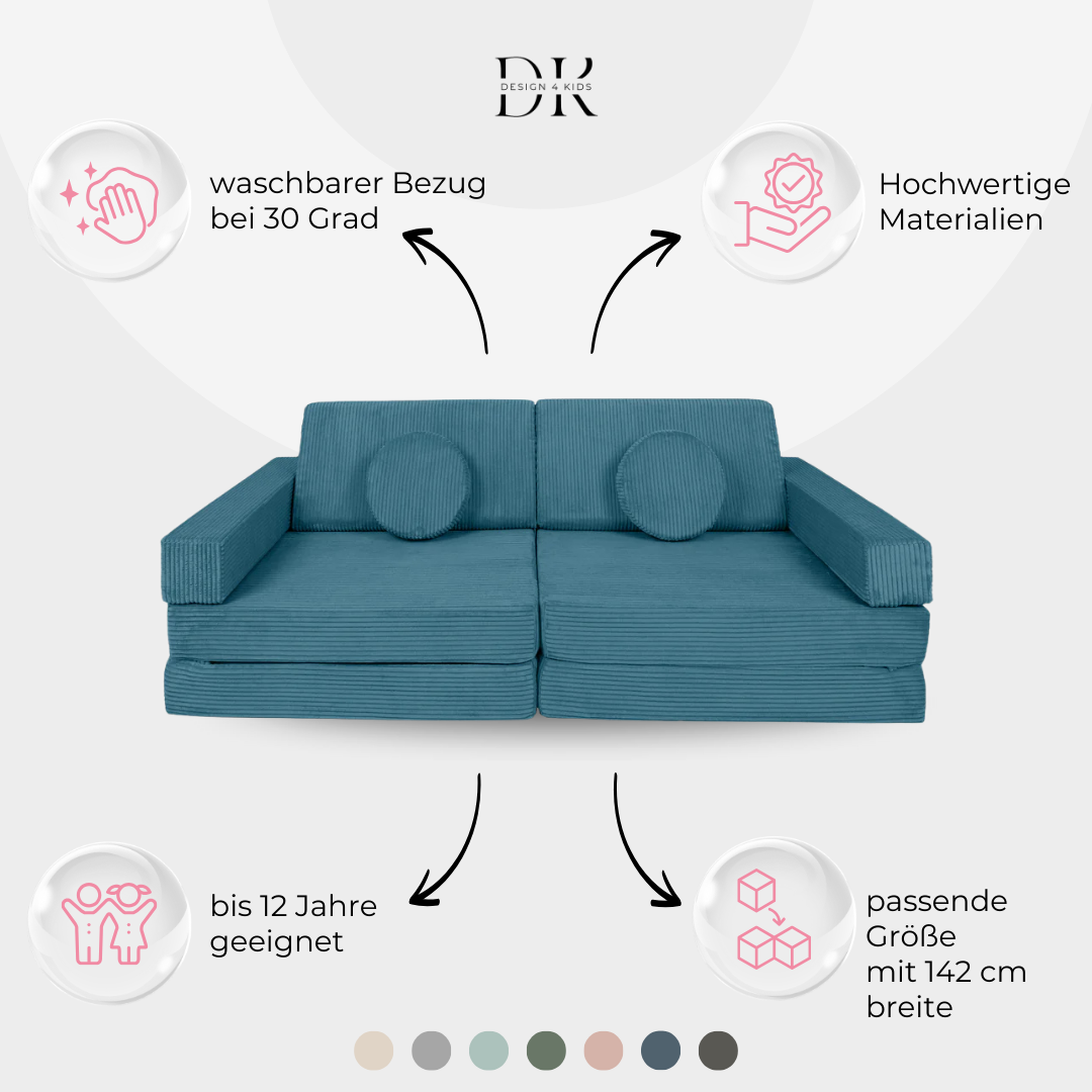Design4Kids Spielsofa Cord Mini Grande