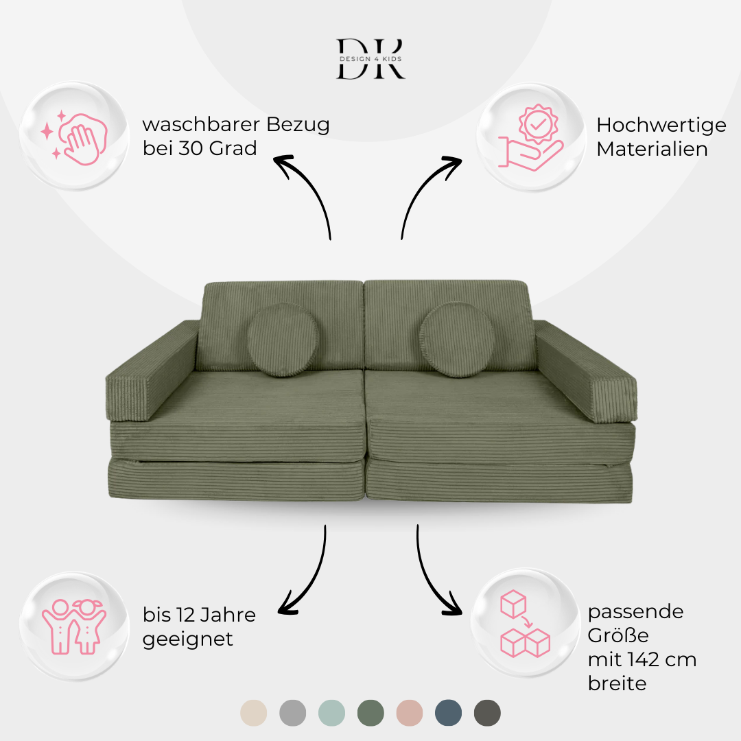 Design4Kids Spielsofa Cord Mini Grande