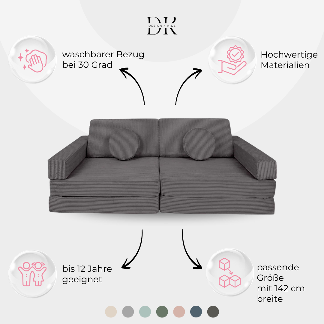 Design4Kids Spielsofa Cord Mini Grande