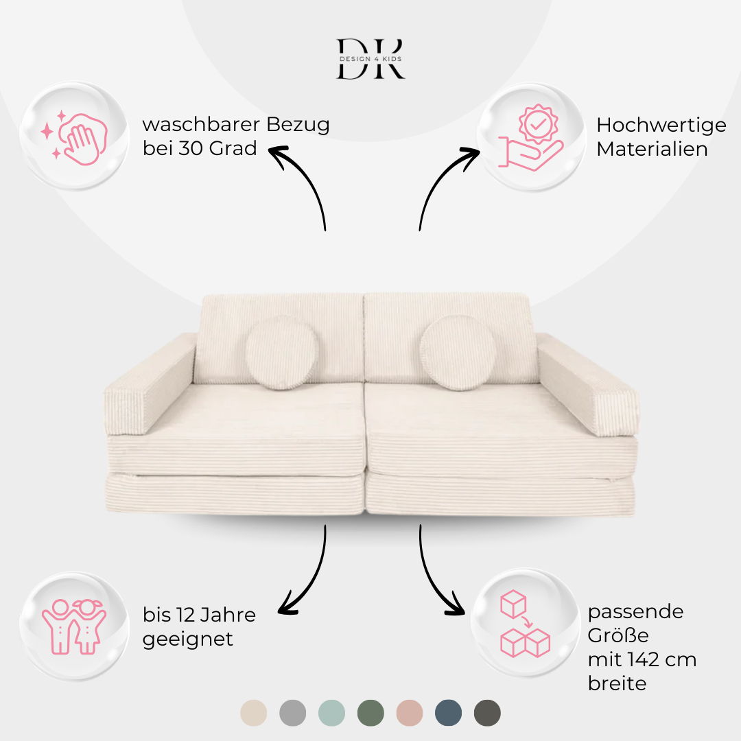 Design4Kids Spielsofa Cord Mini Grande