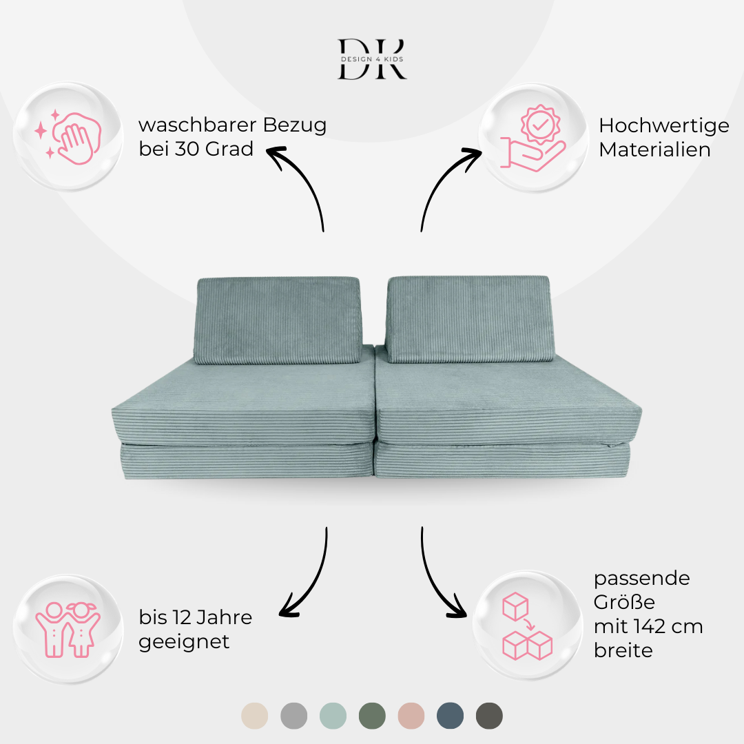 Design4Kids Spielsofa Cord Mini Grande Classic