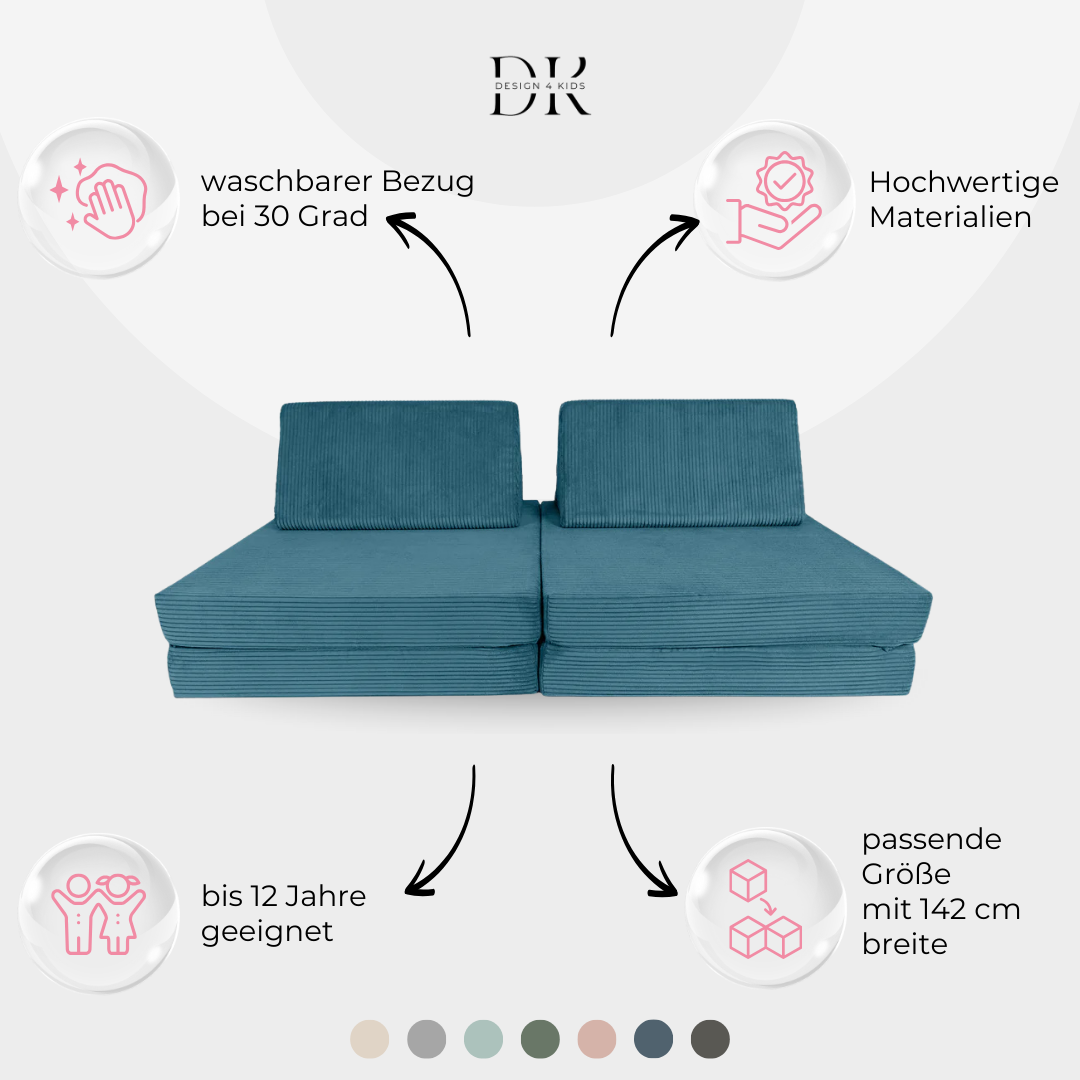 Design4Kids Spielsofa Cord Mini Grande Classic