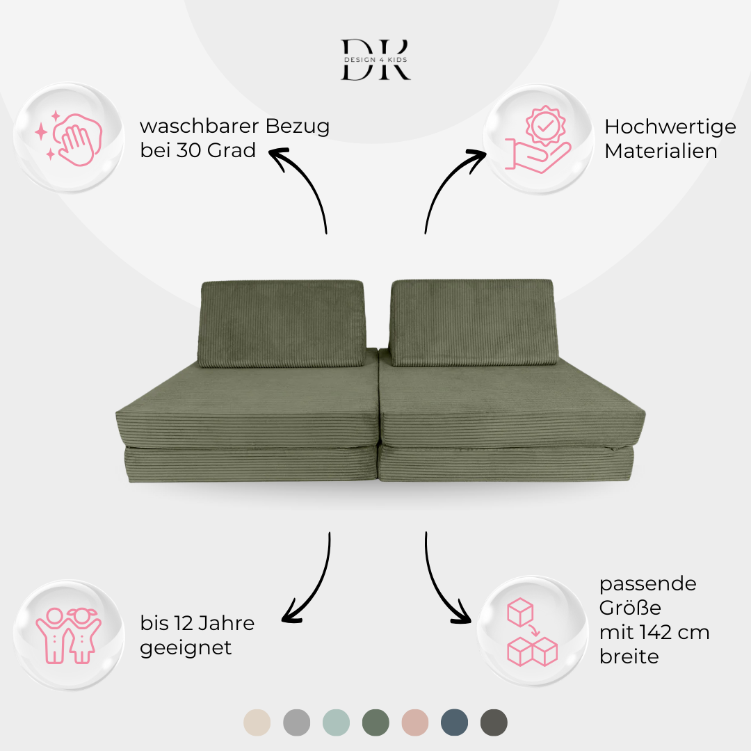 Design4Kids Spielsofa Cord Mini Grande Classic