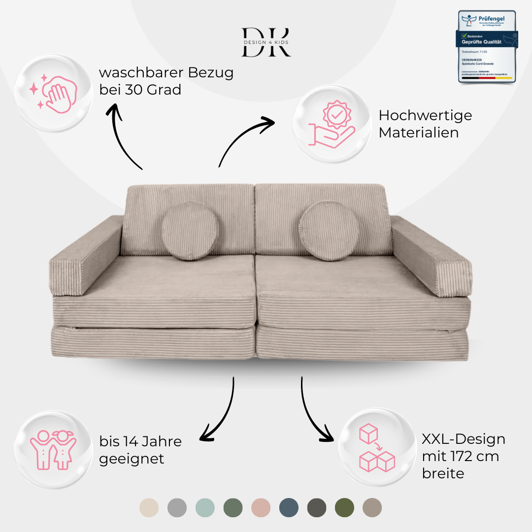 Design4Kids XXL Spielsofa Cord Grande