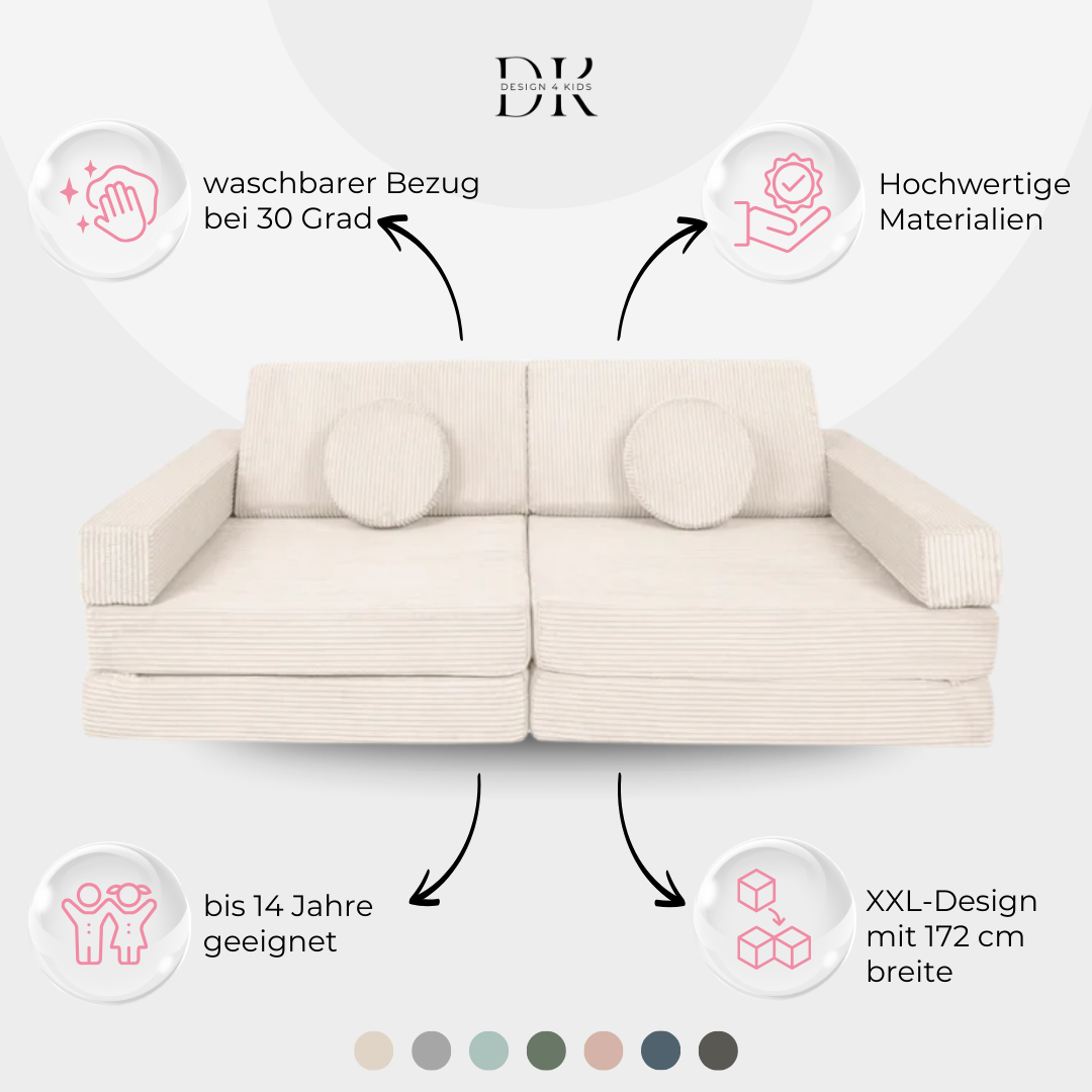 Design4Kids XXL Spielsofa Cord Grande