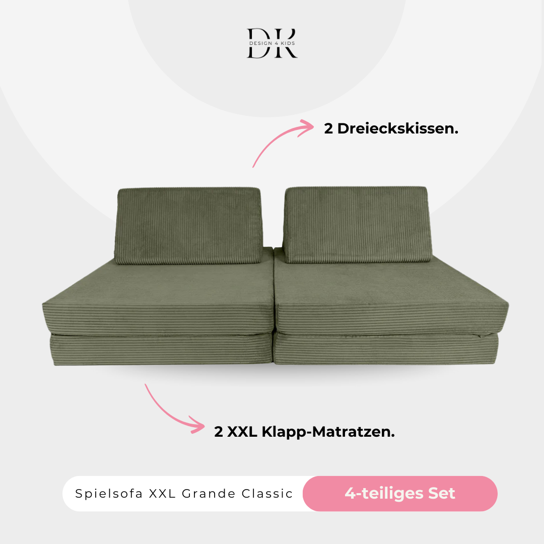 Design4Kids XXL Spielsofa Cord Grande Classic