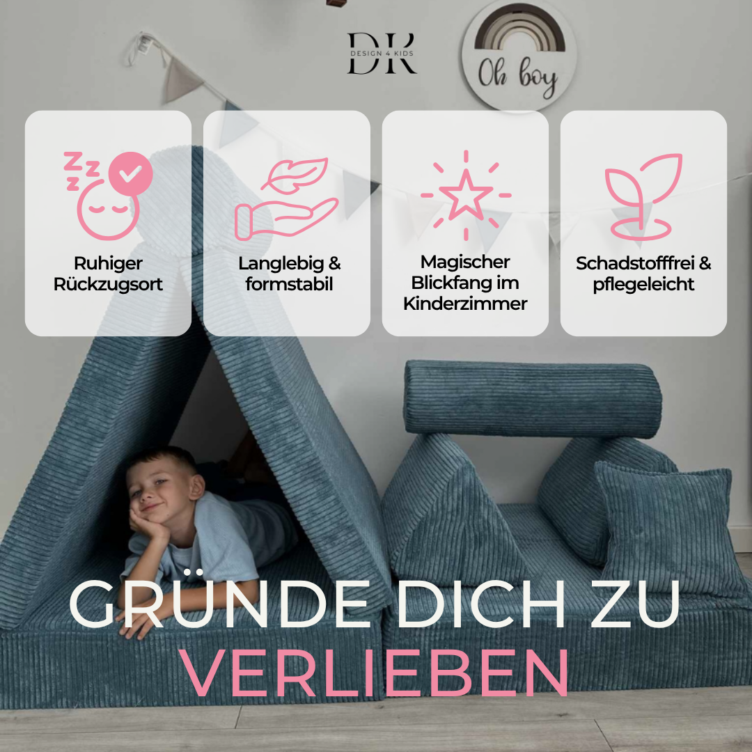 Design4Kids XL Spielsofa Cord Puero
