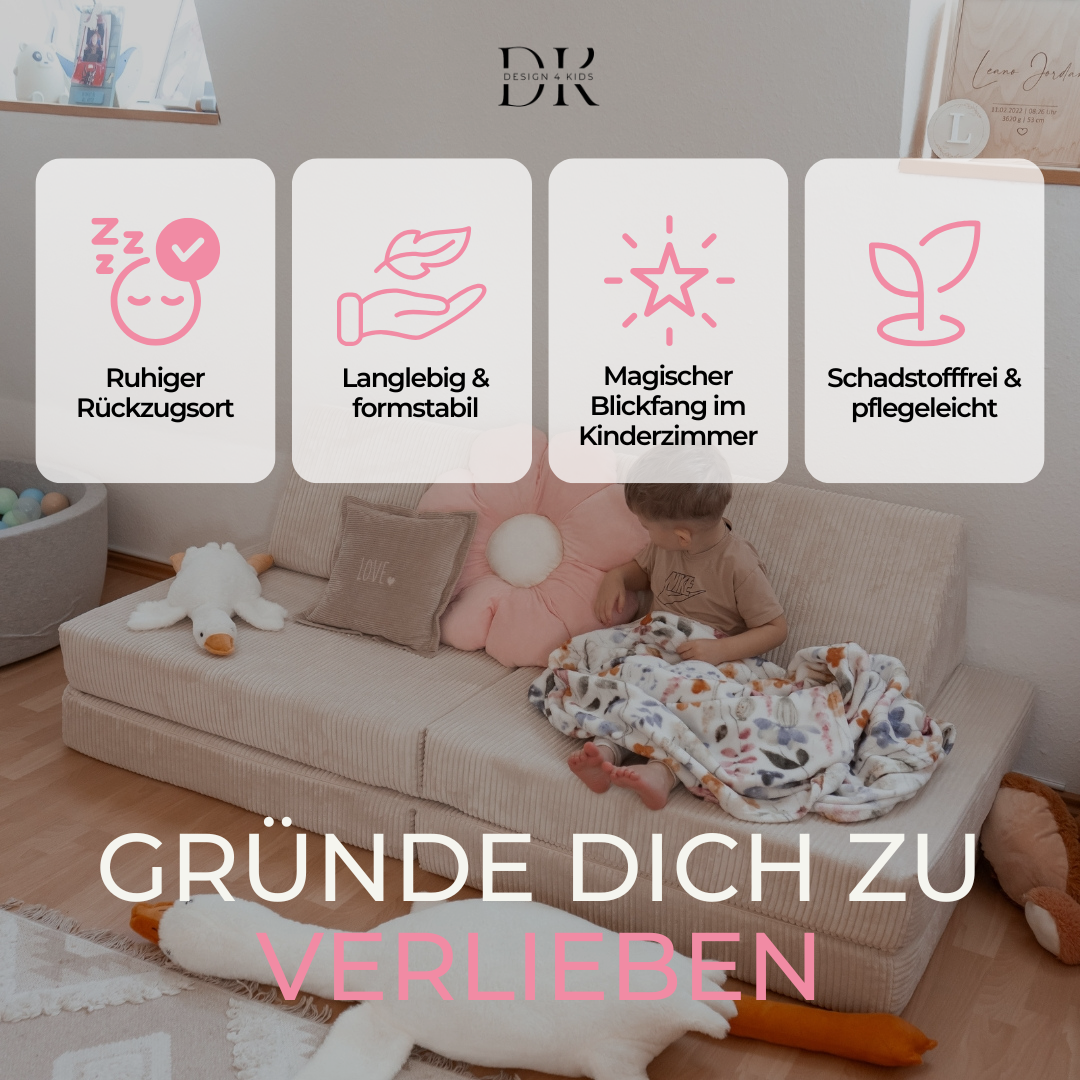 Design4Kids XXL Spielsofa Cord Grande Classic