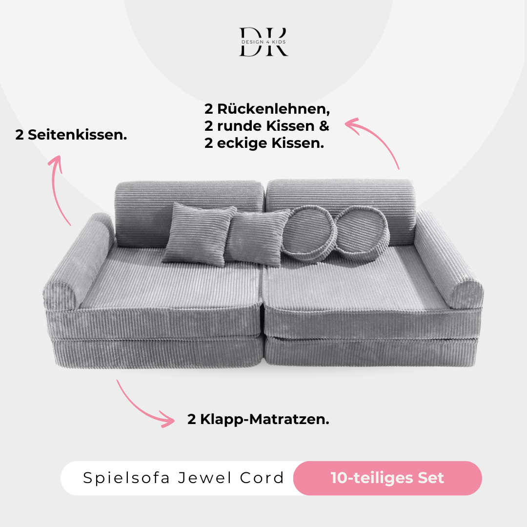 Design4Kids Spielsofa Jewel Cord