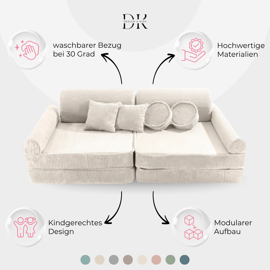 Design4Kids Spielsofa Jewel Cord