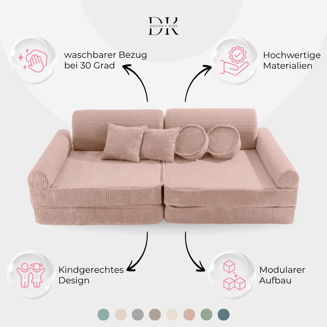 Design4Kids Spielsofa Jewel Cord