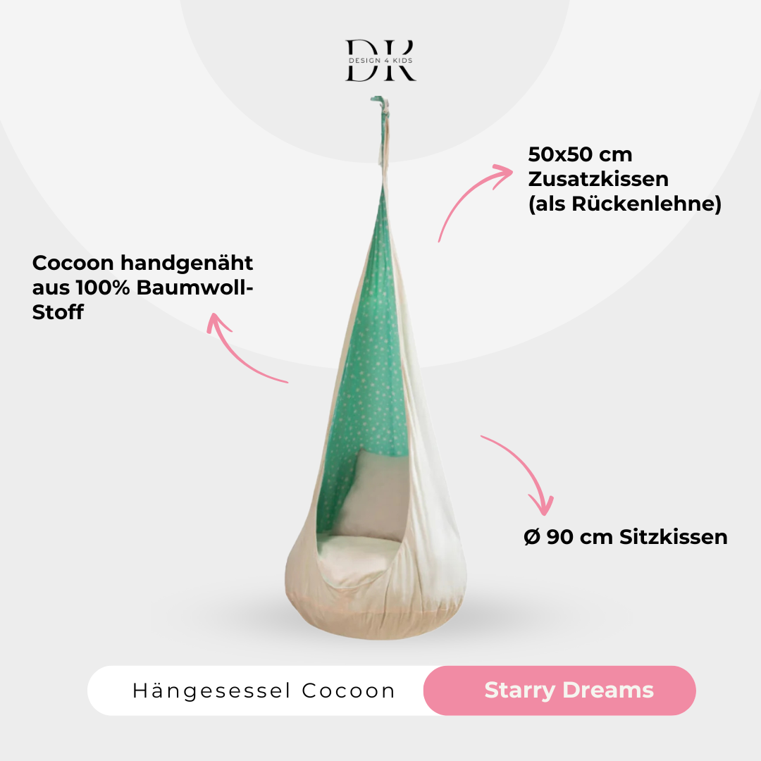 Design4Kids Hängesessel Cocoon Starry Dreams - beige