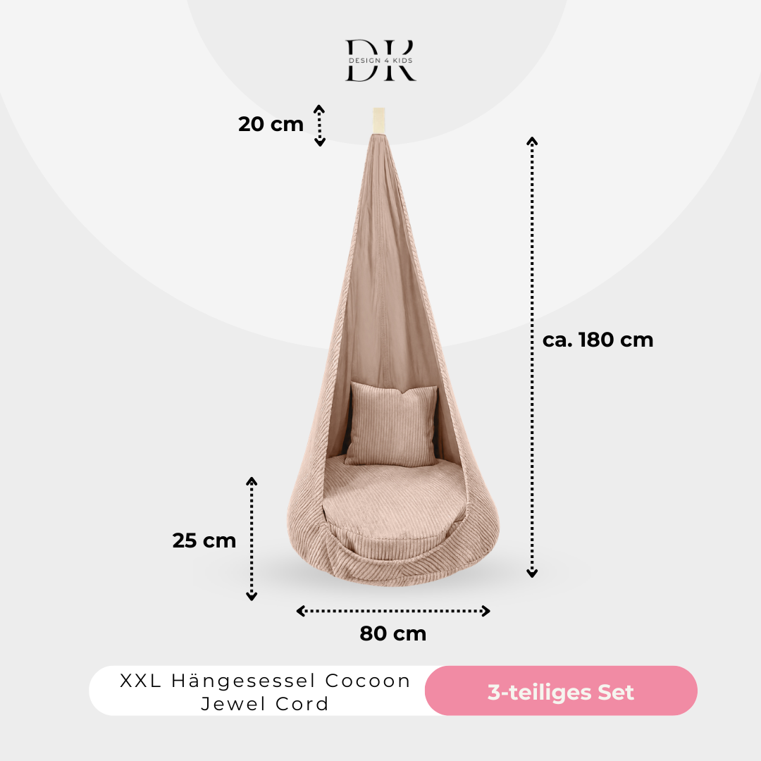 Design4Kids XXL Hängesessel Cocoon Jewel Cord