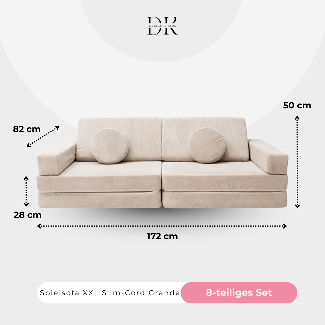 Design4Kids XXL Spielsofa Slim-Cord Grande