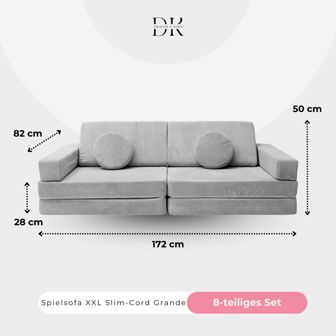 Design4Kids XXL Spielsofa Slim-Cord Grande