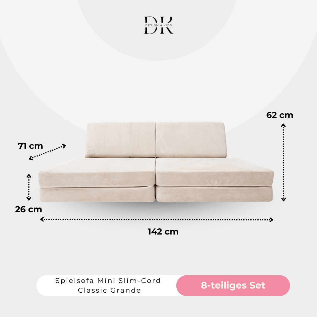 Design4Kids Spielsofa Slim-Cord Mini Grande Classic