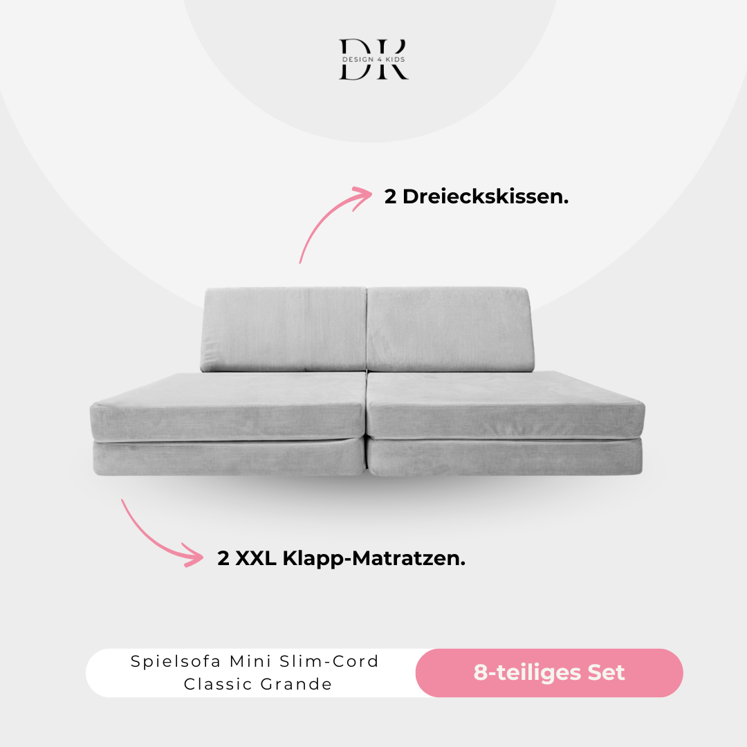 Design4Kids Spielsofa Slim-Cord Mini Grande Classic