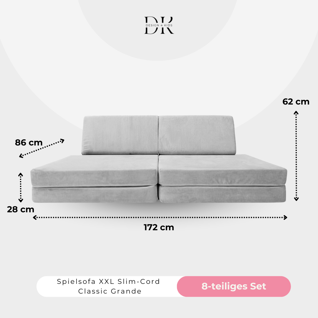 Design4Kids XXL Spielsofa Slim-Cord Grande Classic