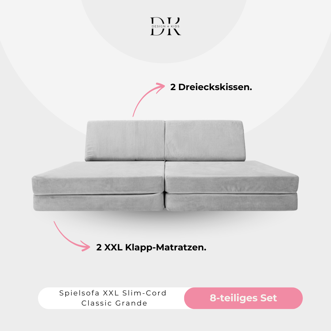 Design4Kids XXL Spielsofa Slim-Cord Grande Classic