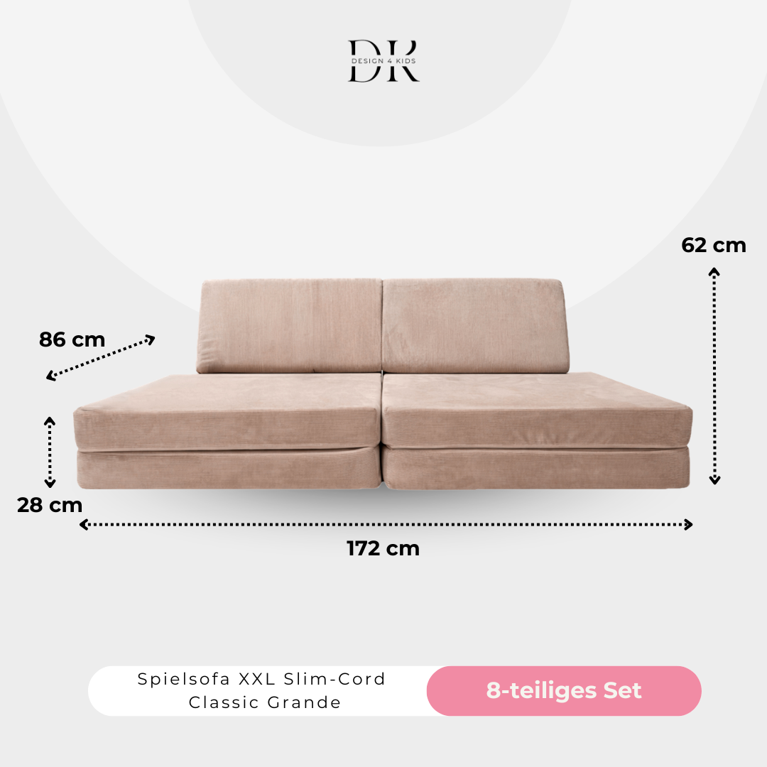 Design4Kids XXL Spielsofa Slim-Cord Grande Classic