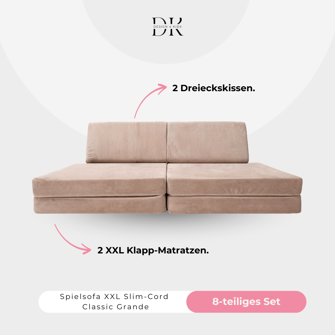 Design4Kids XXL Spielsofa Slim-Cord Grande Classic