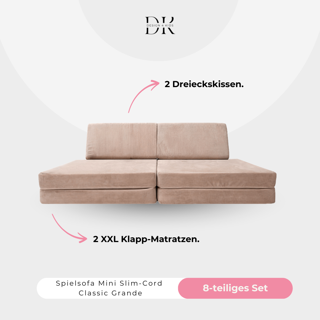 Design4Kids Spielsofa Slim-Cord Mini Grande Classic