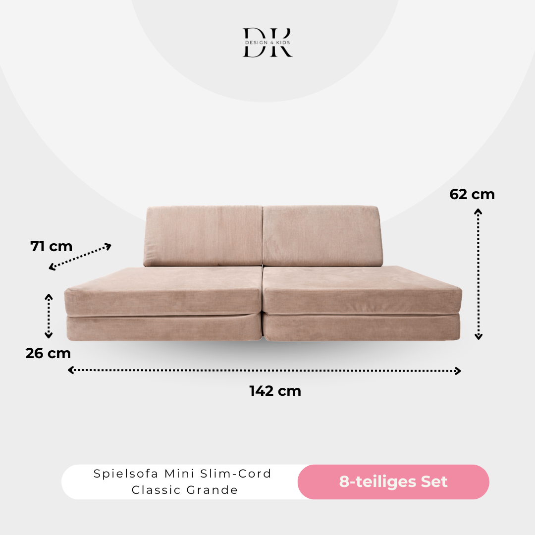 Design4Kids Spielsofa Slim-Cord Mini Grande Classic