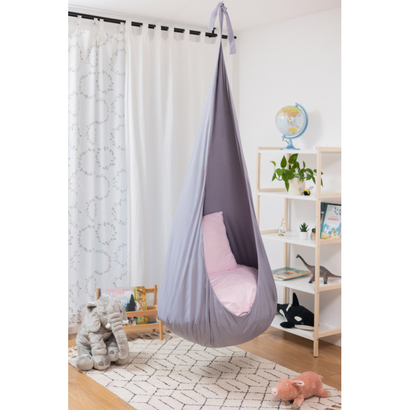 Design4Kids Hängesessel Cocoon Silver Bunny - silbergrau
