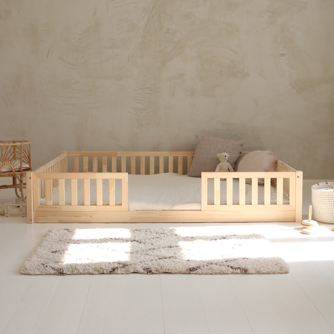 Design4kids Kinderbett Bino Pro - 190x140 Naturholz (1cm Füße)