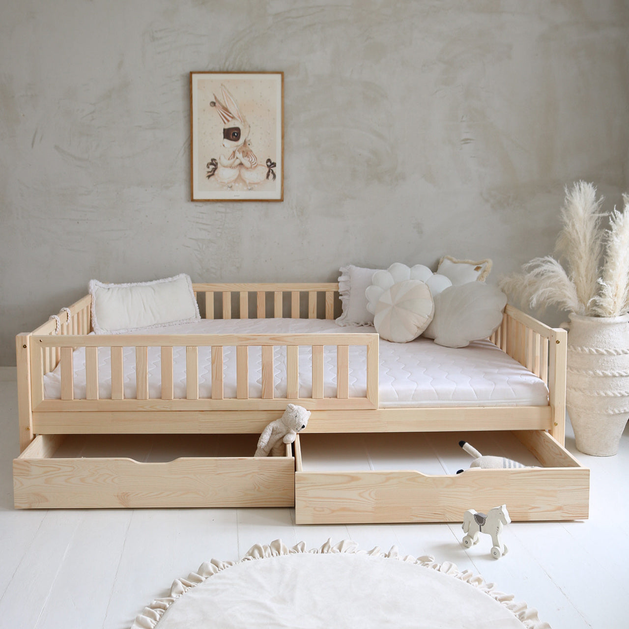 Design4kids Kinderbett Bino Komfort Deluxe Duo - 200x140 Naturholz