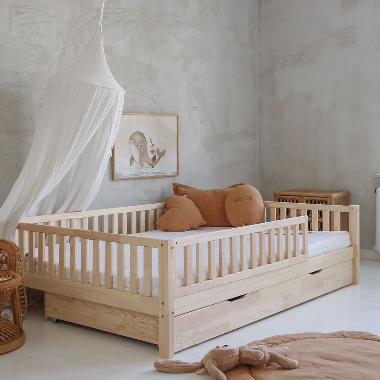 Design4kids Kinderbett Bino Komfort Deluxe - 200x140 Naturholz