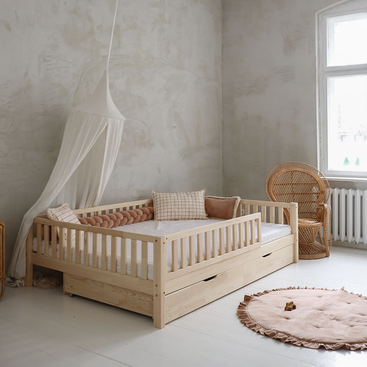 Design4kids Kinderbett Bino Komfort Deluxe - 200x140 Naturholz