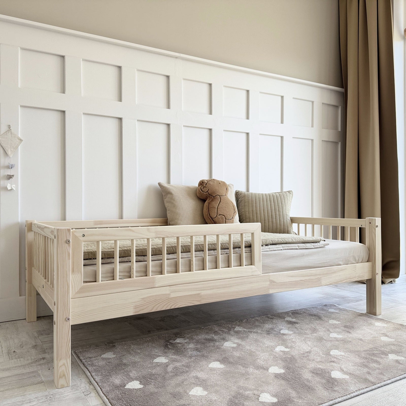 Design4kids Kinderbett Stellina Komfort - 190x90 Naturholz (19 cm Füße)