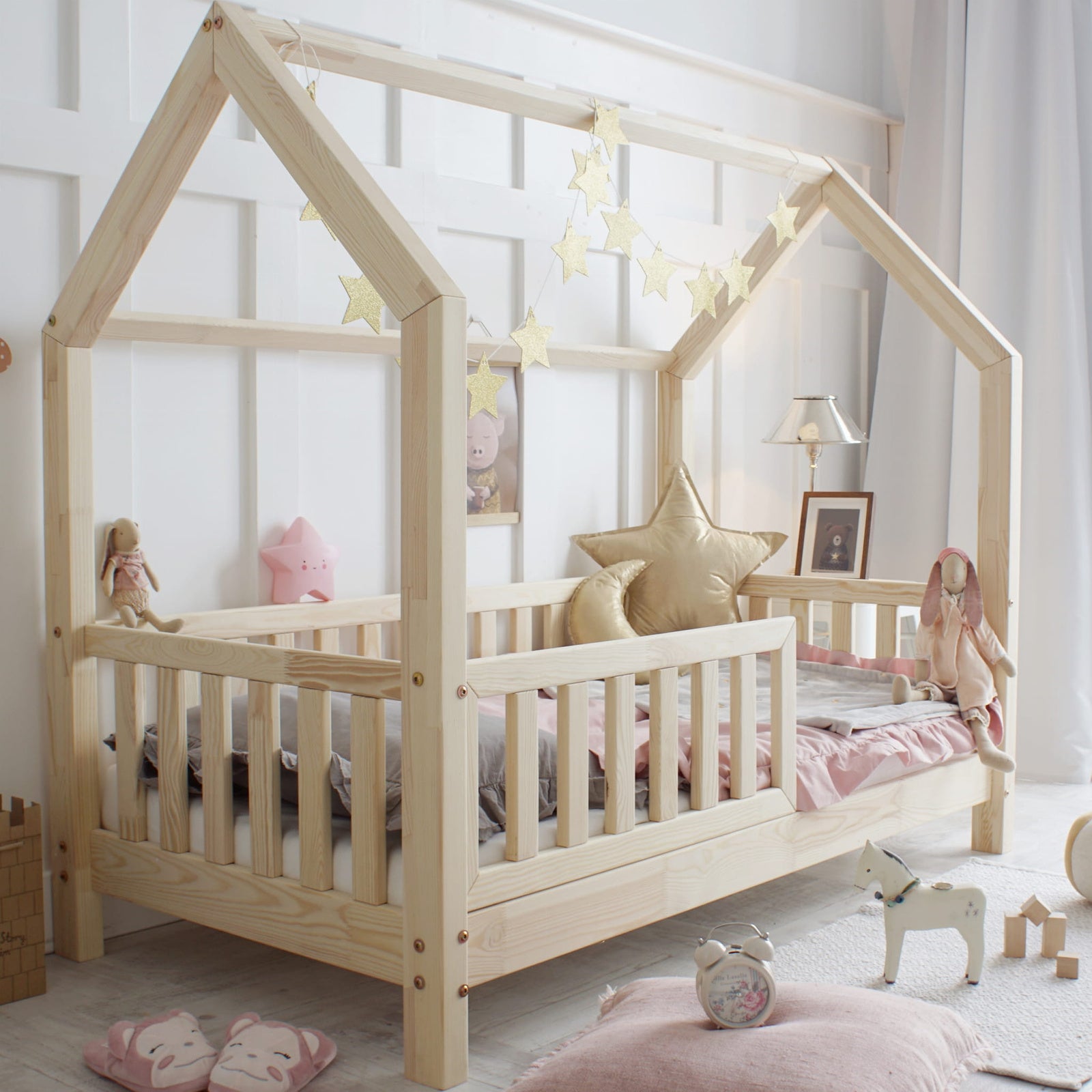 Design4kids Hausbett Nuvalo Komfort - 160x80 Naturholz