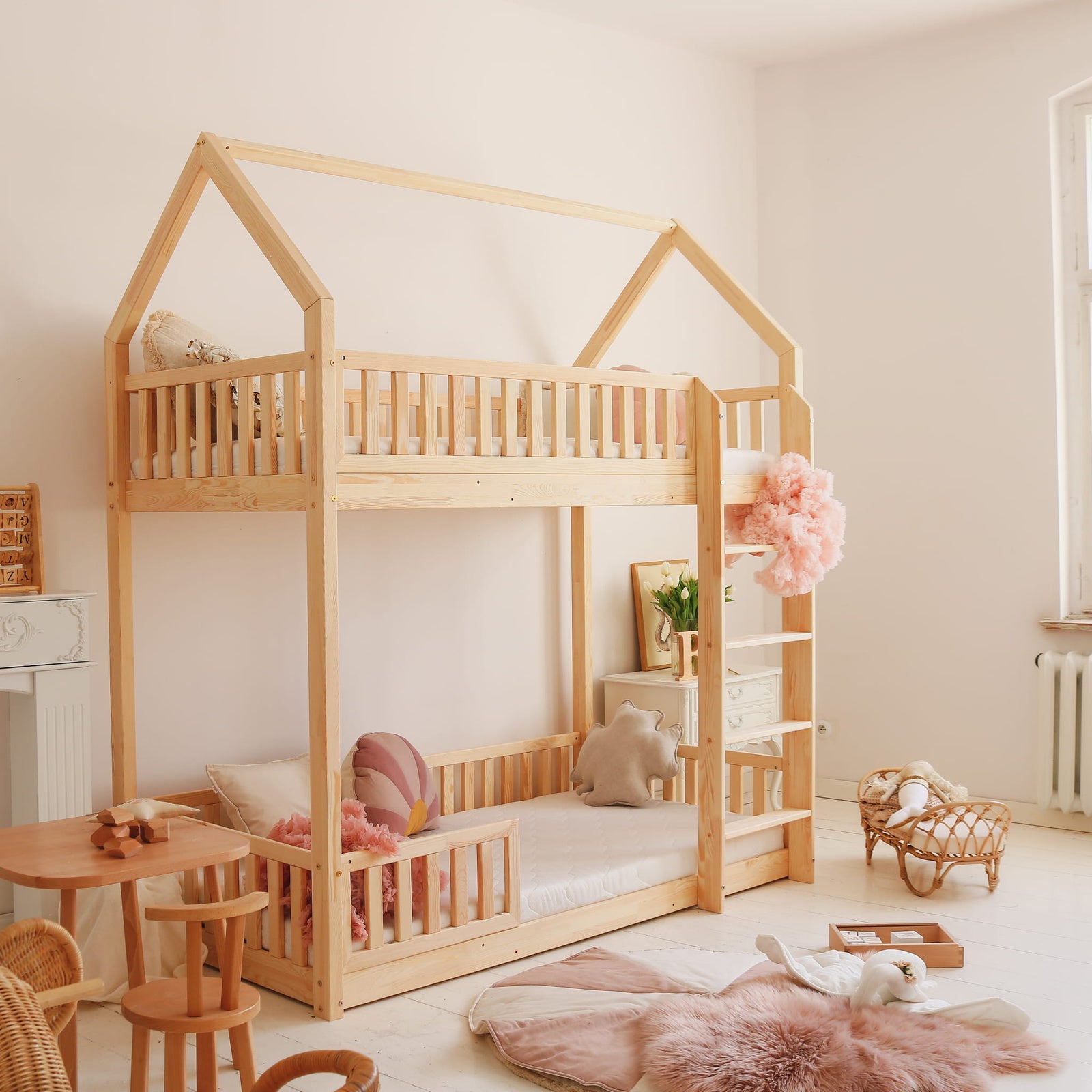 Design4kids Etagenbett Giulio Komfort II - 200x90 Naturholz