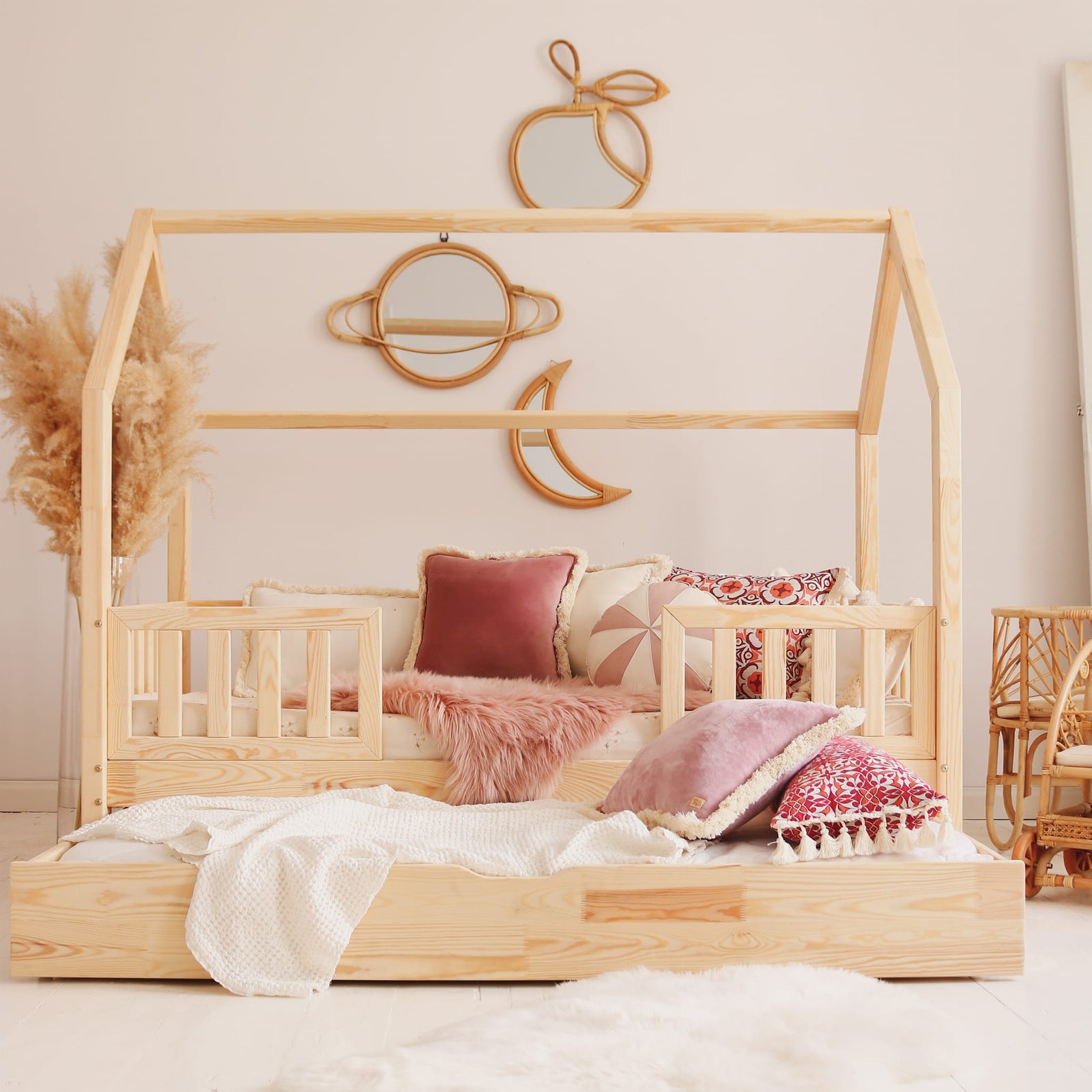 Design4kids Hausbett Nuvalo Pro Deluxe - 190x90 Naturholz